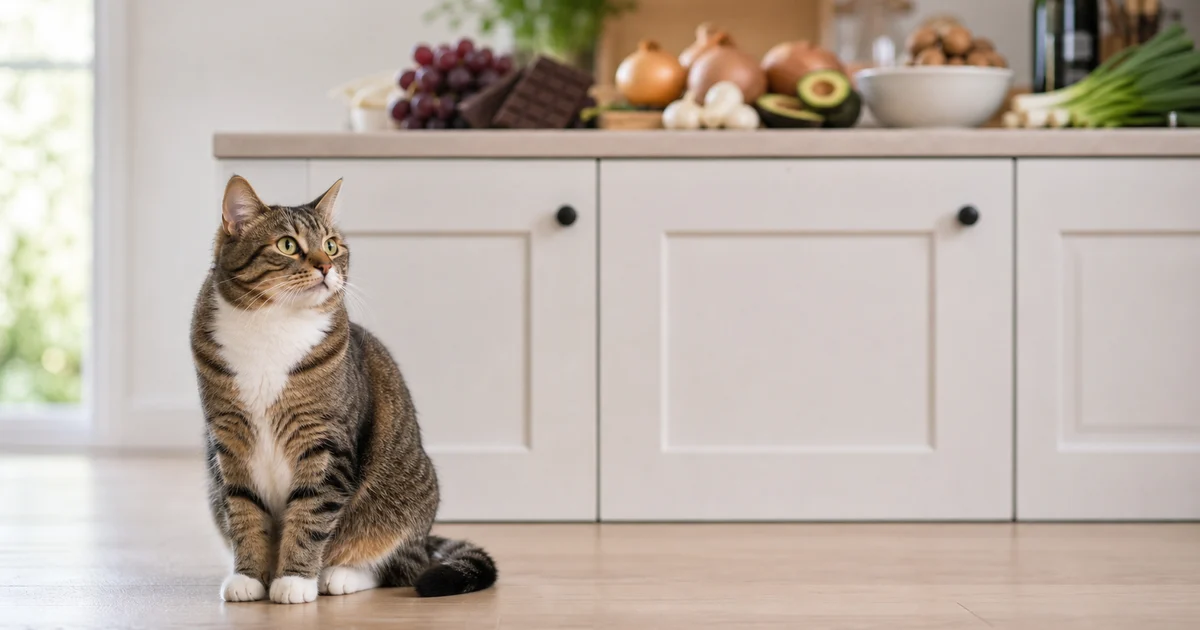 Portada editorial sobre Alimentos prohibidos para gatos: lista clara y segura