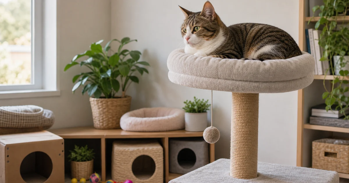 Portada editorial sobre Ansiedad en gatos: señales sutiles y cómo ayudar