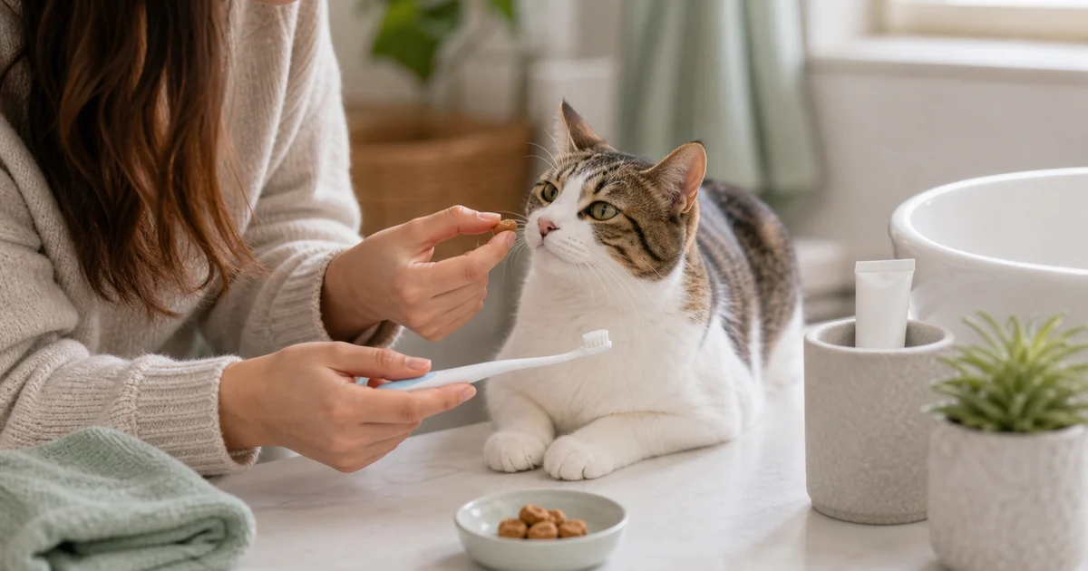Portada editorial sobre Cepillado dental en gatos: cómo empezar