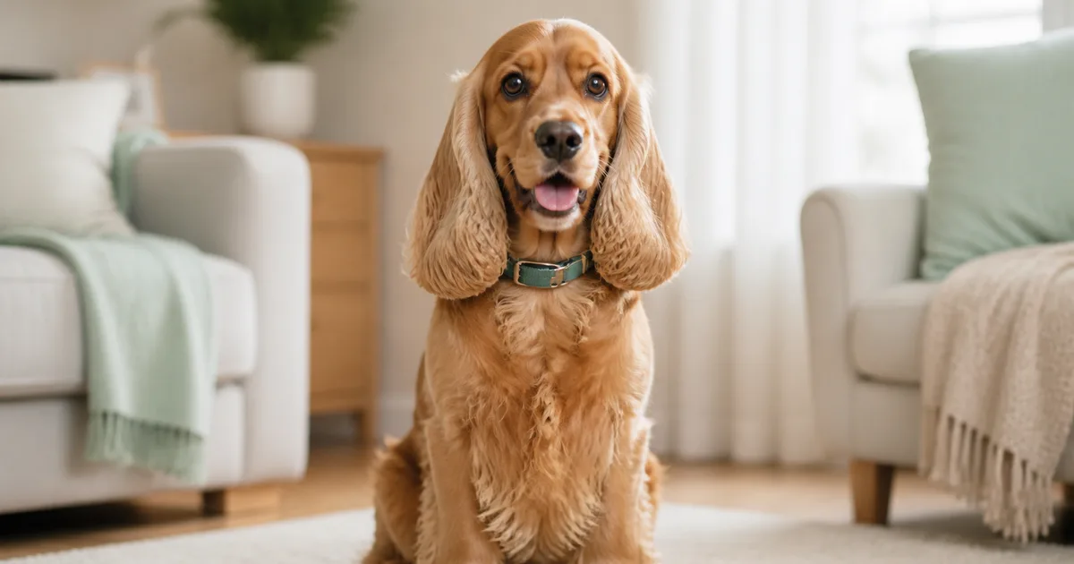 Cocker Spaniel americano con pelaje sedoso y orejas largas