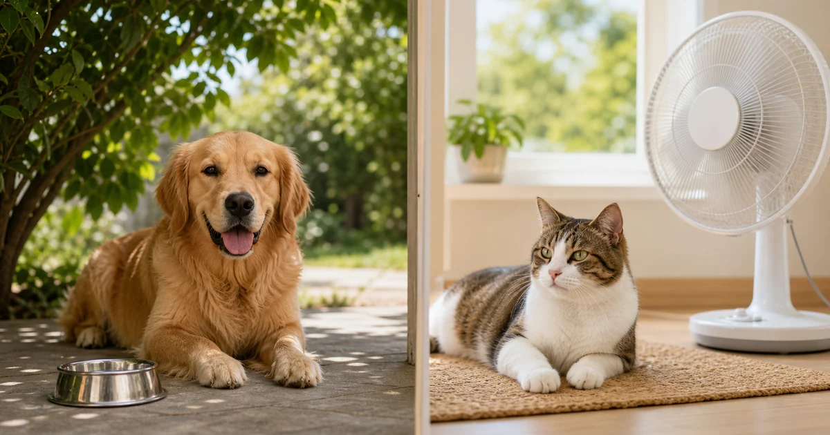 Portada editorial sobre Golpe de calor en perros y gatos: señales y prevención