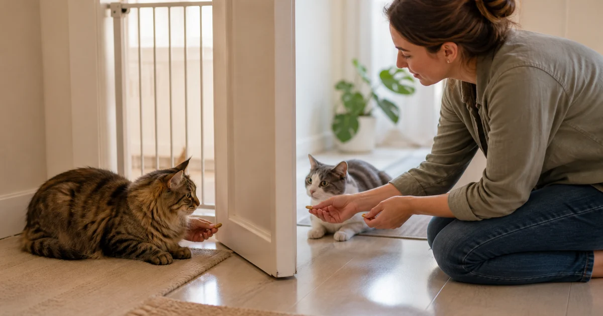 Portada editorial sobre Cómo introducir un segundo gato en casa