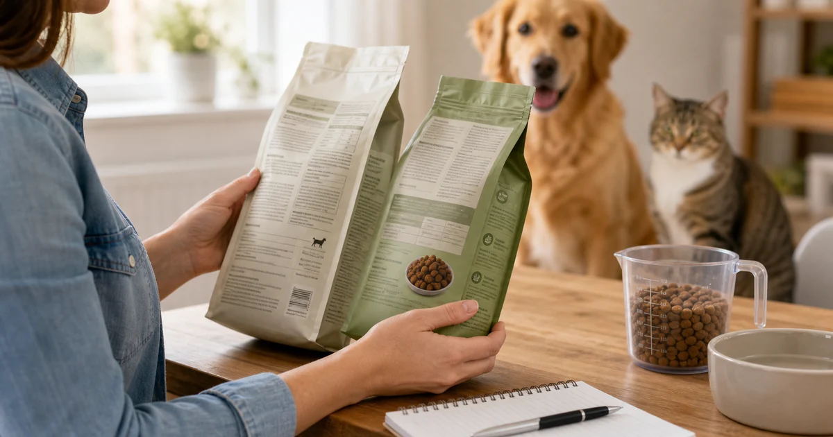 Portada editorial sobre Cómo leer etiquetas de alimento para mascotas