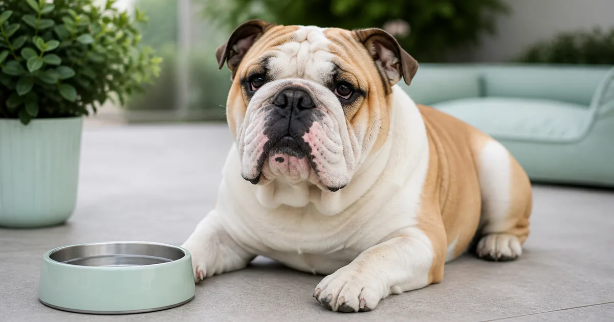 Bulldog francés con dificultad respiratoria siendo examinado