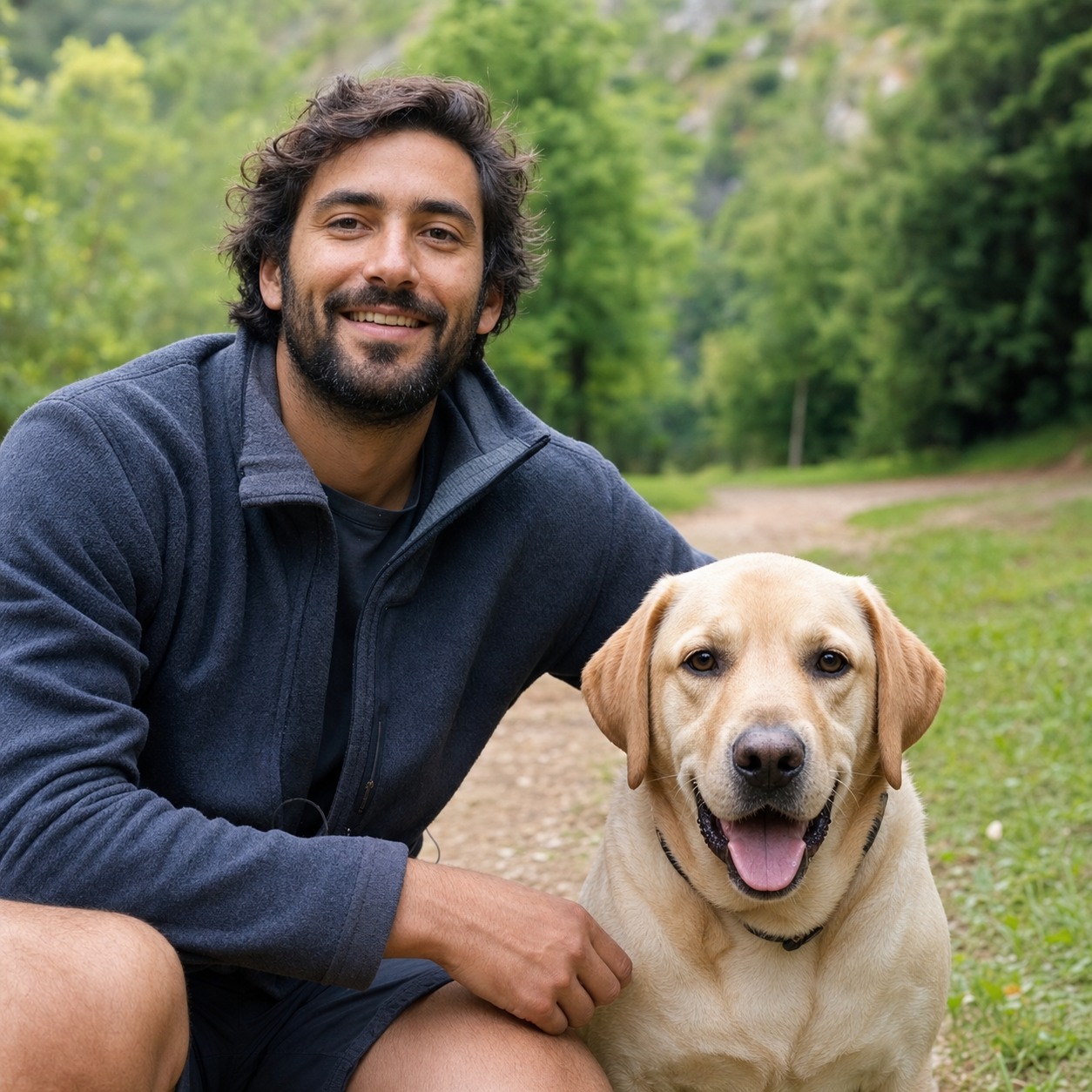 Felipe con su labrador